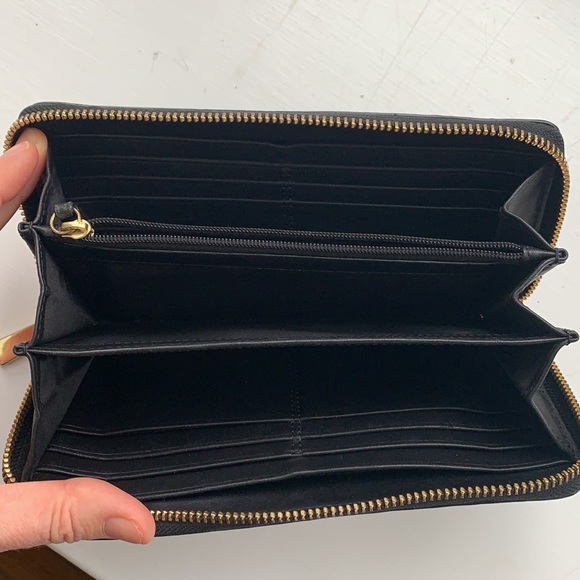 Black with gold trim Coach wallet. Like new! - Picture 3 of 3